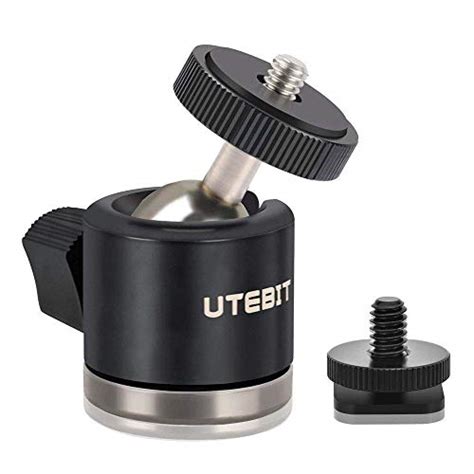 Utebit Ball Head Mini With Lock And 14 Hot Shoe Mount Adapter 360