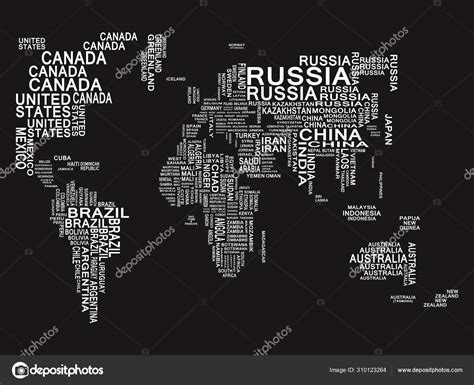 World Map Countries Labeled Black And White