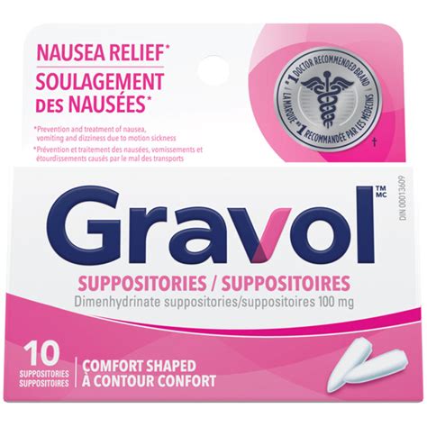 Gravol Adult Rectal Suppositories 100mg 10s London Drugs