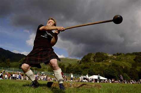 Highland games are a unique mix of the sporting, the cultural and the social. Hammer Throw, Scotland | GLENFINNAN, SCOTLAND, UK ...