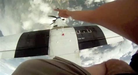 Terrifying Moment Skydivers Almost Hit By Their Own Plane Caught On