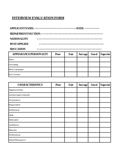 FREE 40 Interview Forms In MS Word PDF Excel