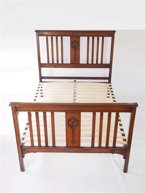 Antique Edwardian Oak Double Bed