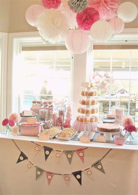 Pink And Gray Baby Shower Decoration Ideas Leadersrooms