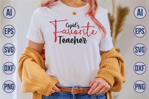 Cupid's Favorite Teacher SVG By orpitabd | TheHungryJPEG.com