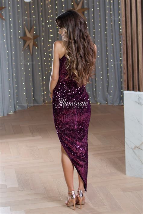 Luna Burgundy Sequin Dress