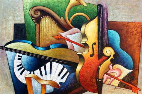 Musical Abstract Painting By American Artist Pixels