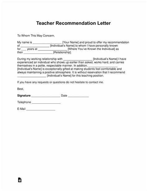 30 Parent Letter Of Recommendation Example Document Template