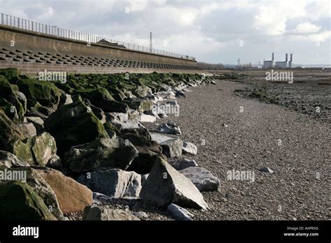 Rocks And Sea Wall To Prevent Against Coastal Erosion Flood Protection