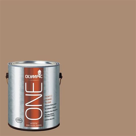 Olympic One Hot Chocolate Semi Gloss Latex Interior Paint And Primer In