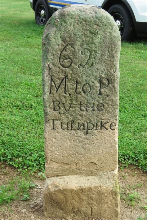 Old Mile Marker On The Philadelphia And Lancaster Turnpike Stock Photo