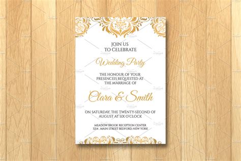 Wedding Invitation Card Template Invitation Templates ~ Creative Market