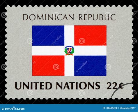 Francobollo Della Repubblica Dominicana Francobollo Della Bandiera