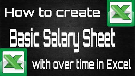 How To Create Basic Salary Sheet With Over Time In Excel How To Make