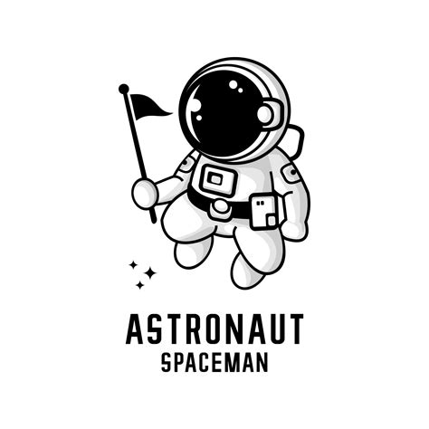 Astronaut Cartoon Illustration Vector Spaceman Vector 5395349 Vector