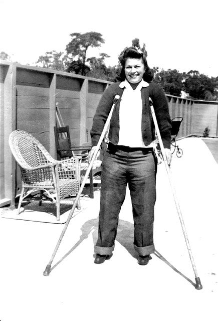 Polio With Underarm Crutches A 1930s 40s Polio Woman Th Flickr