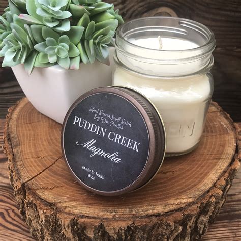 Magnolia Candle 8 Oz Soy Handmade Soy Candle Perfect T Etsy