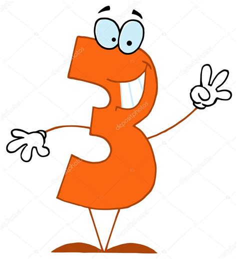 Funny Cartoon Numbers 3 Stock Photo By ©hittoon 2610449