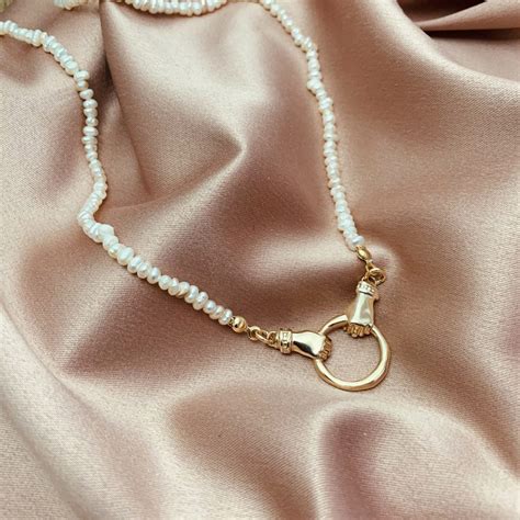 Promise Organic Pearls Necklace Gold Electroplated