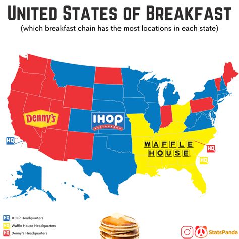 Oc Breakfast Chain With The Most Locations In Each State Rinfographics
