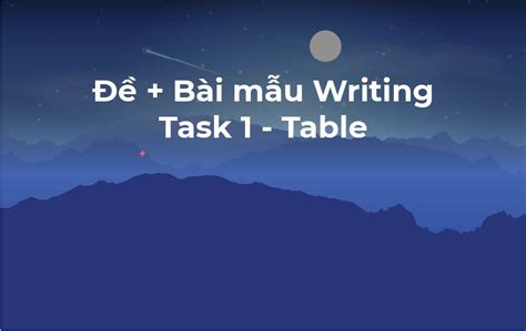 Đề Thi Ielts Thử Kĩ Năng Writing Task 1 Dạng Table Kèm Bài Mẫu