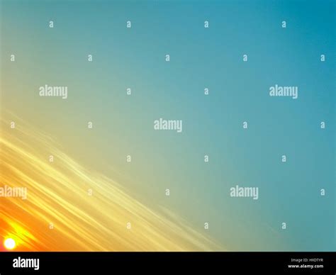 Beautiful Sky With Linear Clouds At Sunset Time Stock Photo Alamy