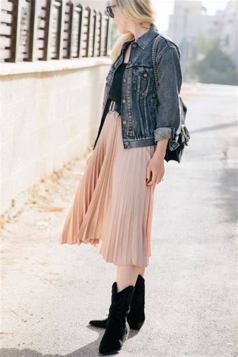 An Edgy Way To Wear A Pink Pleated Skirt Meagans Moda