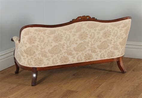 Antique English Victorian Rosewood Upholstered Couch Sofa Settee Circa