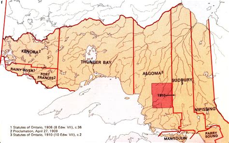 The Changing Shape Of Ontario Districts Of Northern Ontario 1910