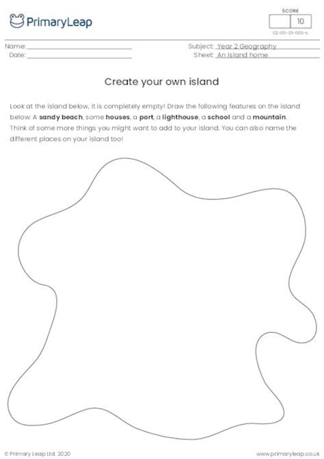 Geography Create Your Own Island Worksheet Uk