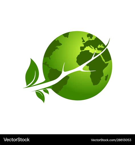 Green Earth Logo Template Royalty Free Vector Image