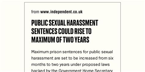 Public Sexual Harassment Sentences Could Rise To Maximum Of Two Years