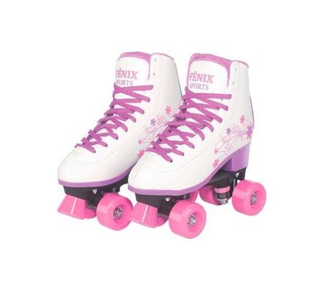 Patins Roller Skate Com 04 Rodas Branco 36 37 Fênix Rl 04