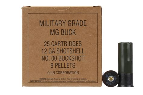 Winchester Military Grade 12ga 275 Buckshot 00 9 Pellets Box Of 25