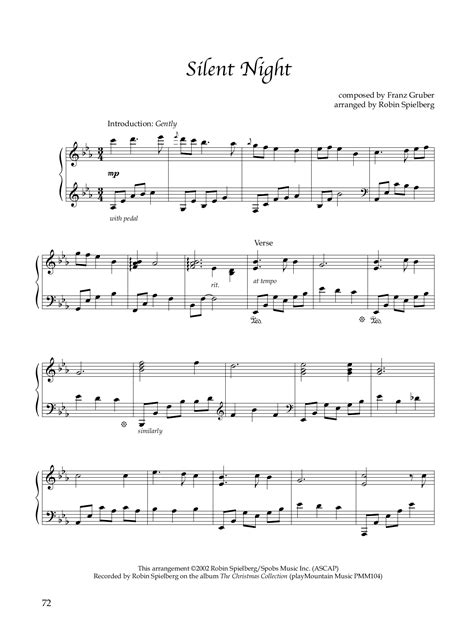 This is free piano sheet music for silent night, kids provided by gmajormusictheory.org. Silent Night ~ Robin Spielberg ~ Piano Music Store