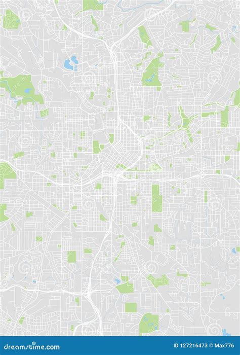 City Map Atlanta Color Detailed Plan Vector Illustration Stock Vector