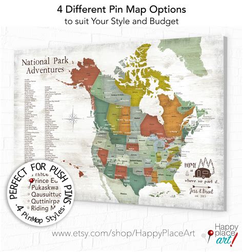 Usa And Canada National Parks Map For Push Pin Map Andlist Of Park Map