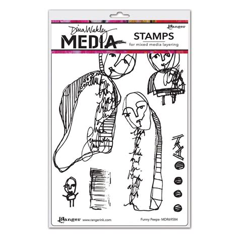 Ranger Dina Wakley Media Cling Stamp Funny Peeps Mdr69584 Paperpads Nl