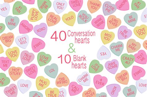 Conversation Hearts Clipart Candy Hearts Commercial Use Ph