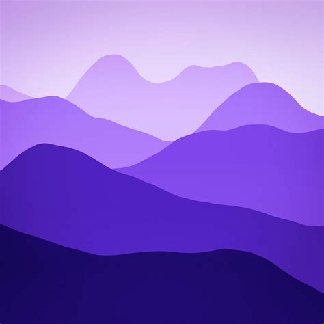 Purple Mountains Abstract Minimalist Landscape Digital Art By Matthias