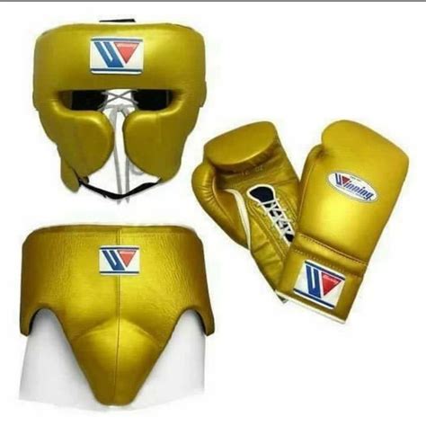 Winning Sparring Full Set Gloves Head Guard Groin Guard T For