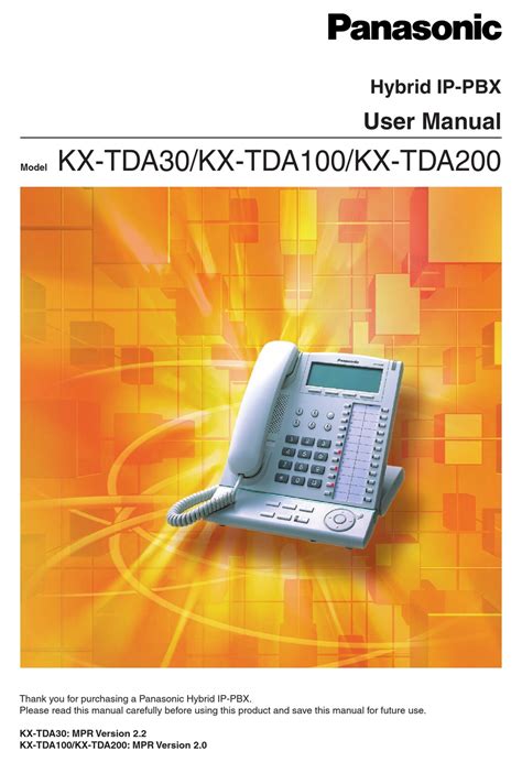 Panasonic Hybrid Ip Pbx Kx Tda100 User Manual Pdf Download Manualslib