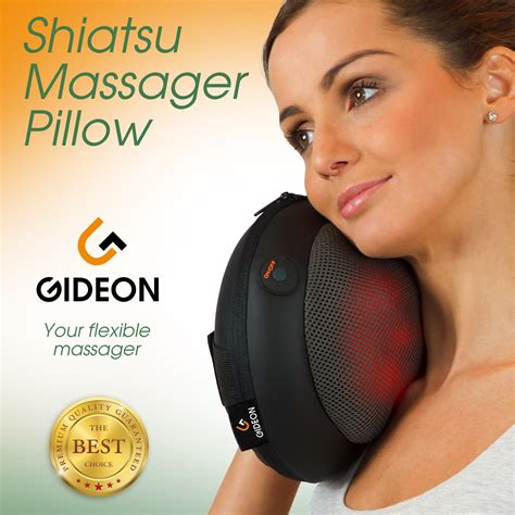 Gideon Shiatsu Vibration And Massage Pillow With Eight Heated Rollers