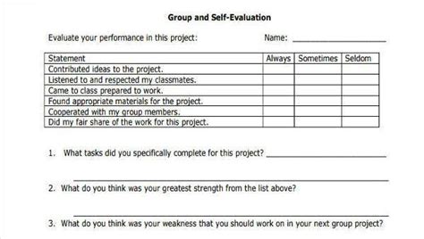 group evaluation form samples  sample  format