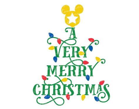 Disney Very Merry Christmas Tree And Wreaths Mickey Mouse Svg Etsy
