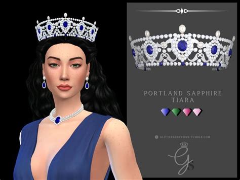 Portland Sapphire Tiara Glitterberry Sims Sims Sims 4 Contenu