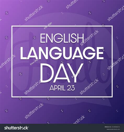 English Language Day April 23 Vector Stock Vector Royalty Free 2139364171
