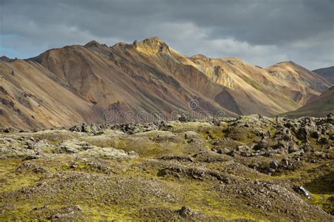 Icelandic Landscape Landmannalaugar Stock Image Image Of Green Fjord