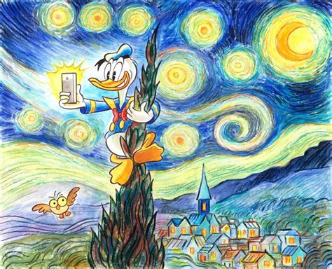 Donald Ducks Selfie Inspired By Van Goghs The Starry Catawiki