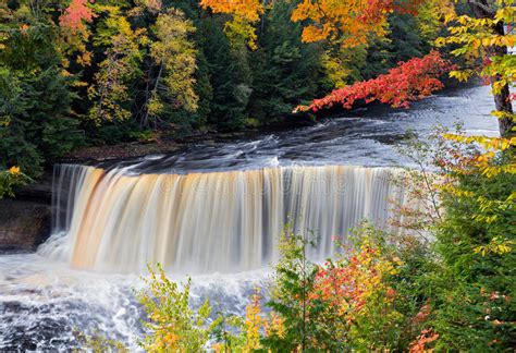 Michigan S Tahquamenon Falls In Autumn Stock Photo Image